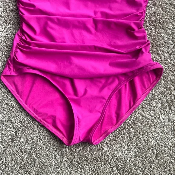 DKNY Fuchsia Ruffled Swimsuit Size L - Picture 3 of 8